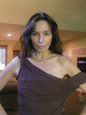 One-Shoulder Brown Evening Dress